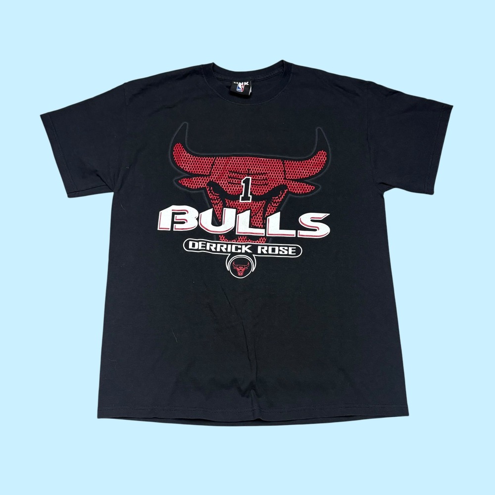 UNK NBA Chicago Bulls Derrick Rose 1 Black Graphic T-Shirt Mens L